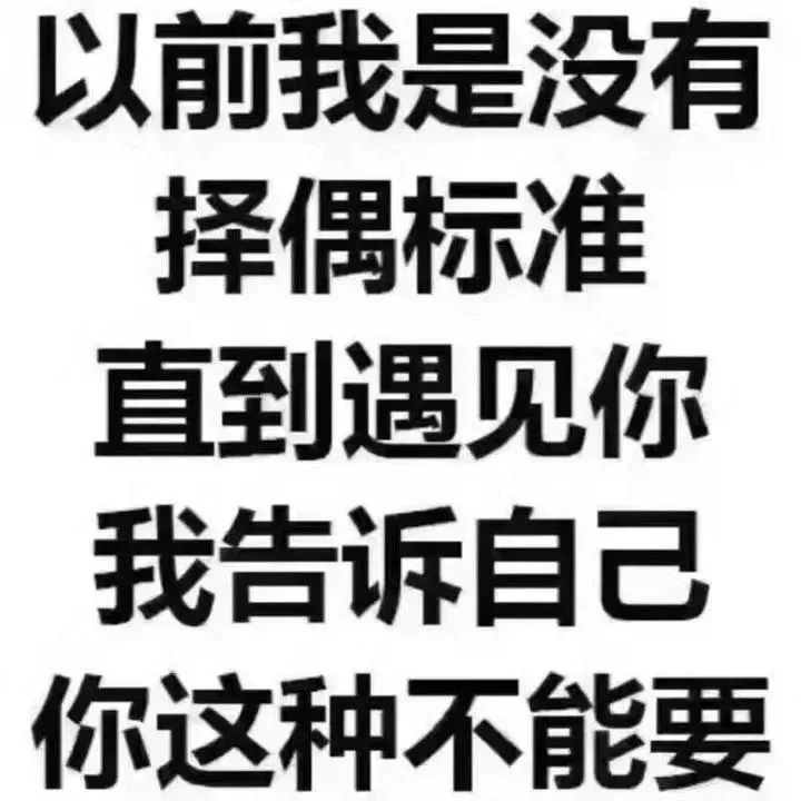 以前我是没有 择偶标准 直到遇见你 我告诉自己 你这种不能要