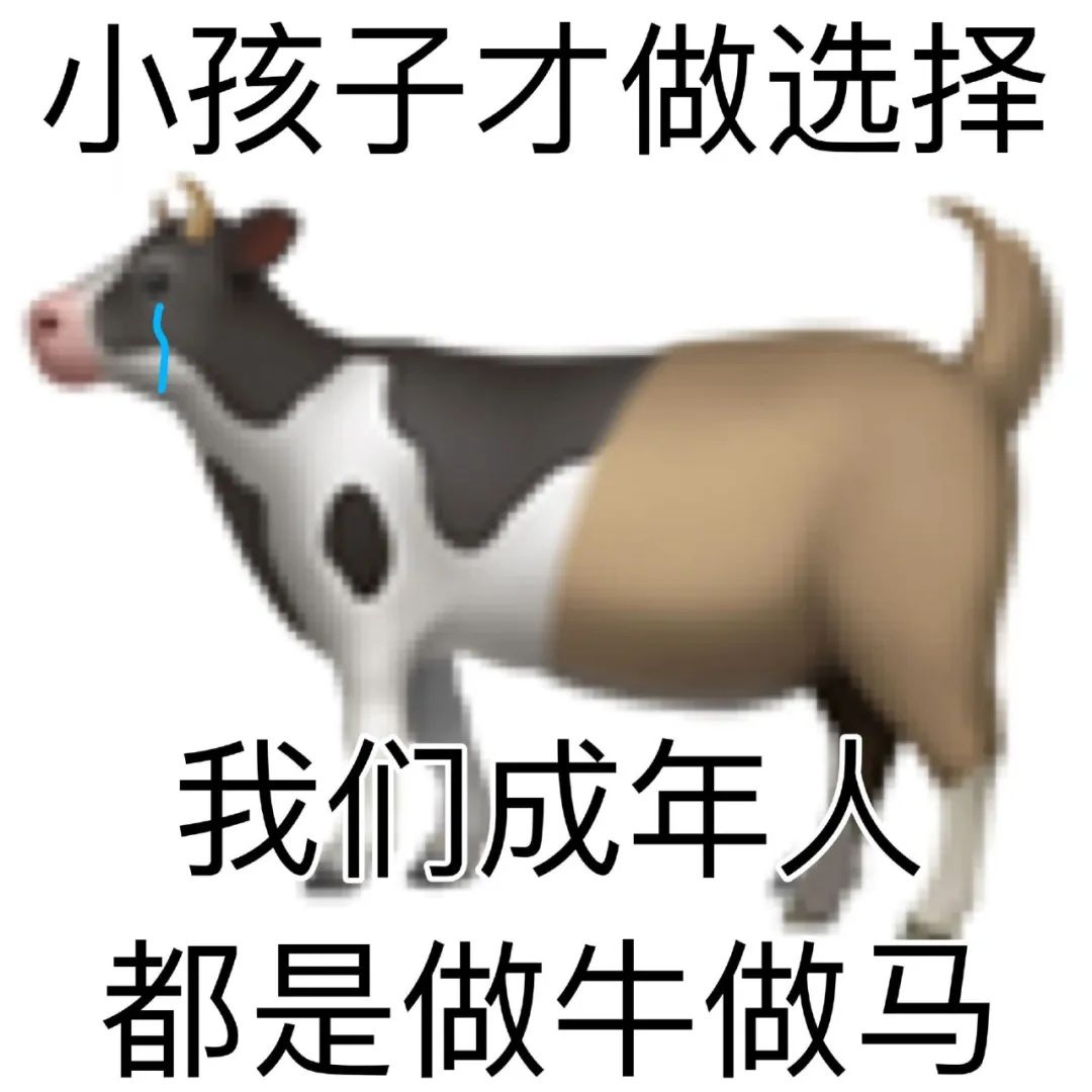 小孩子才做选择 我们成年人都是做牛做马