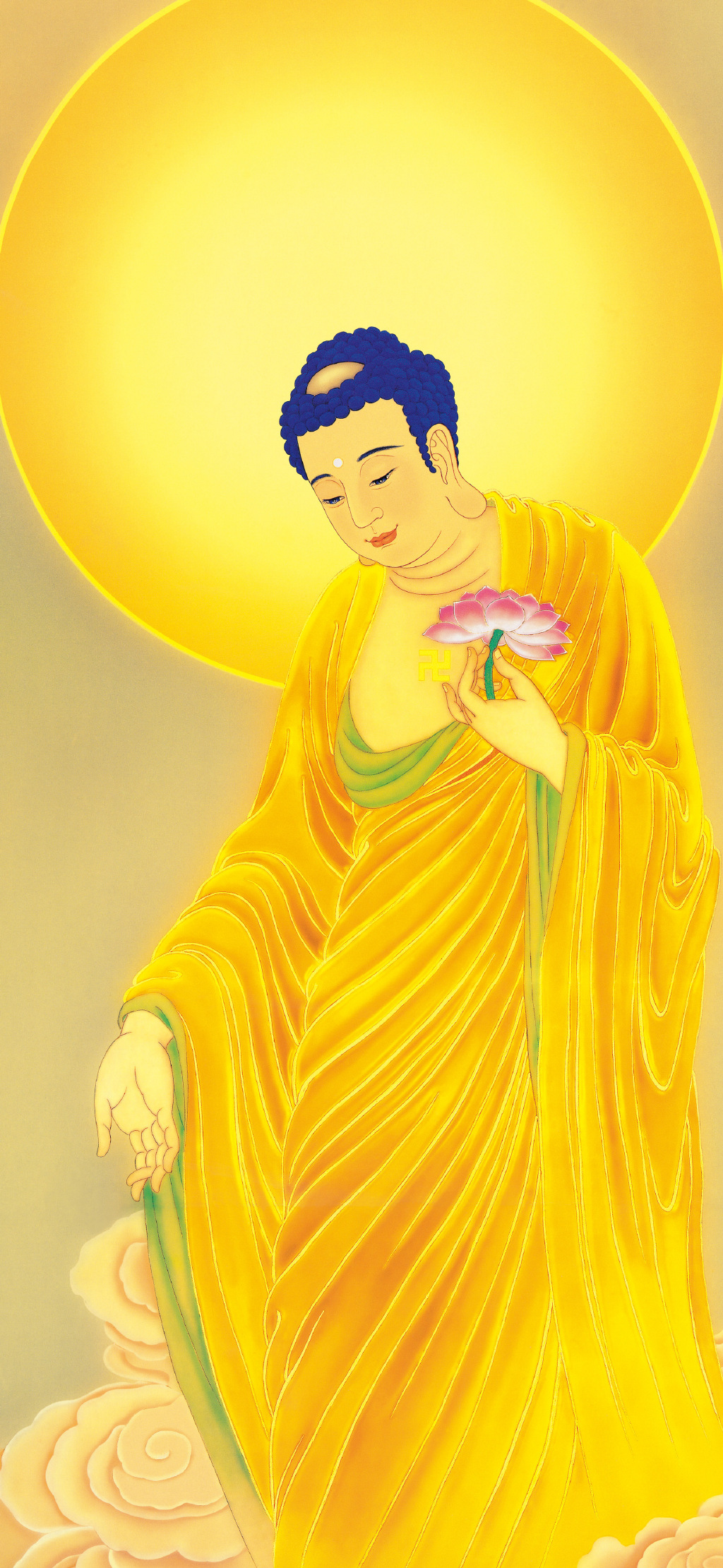 金黄色的菩萨手机壁纸
