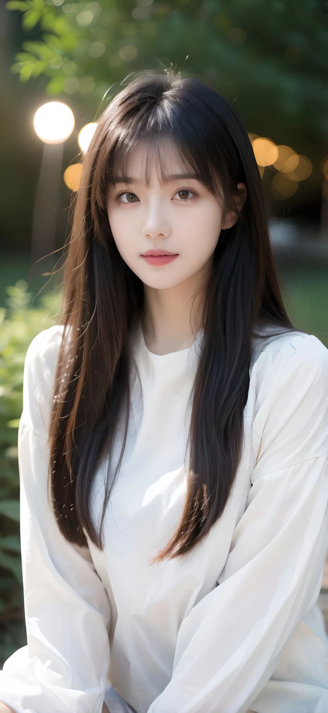 穿白衣服的颜值美女手机壁纸