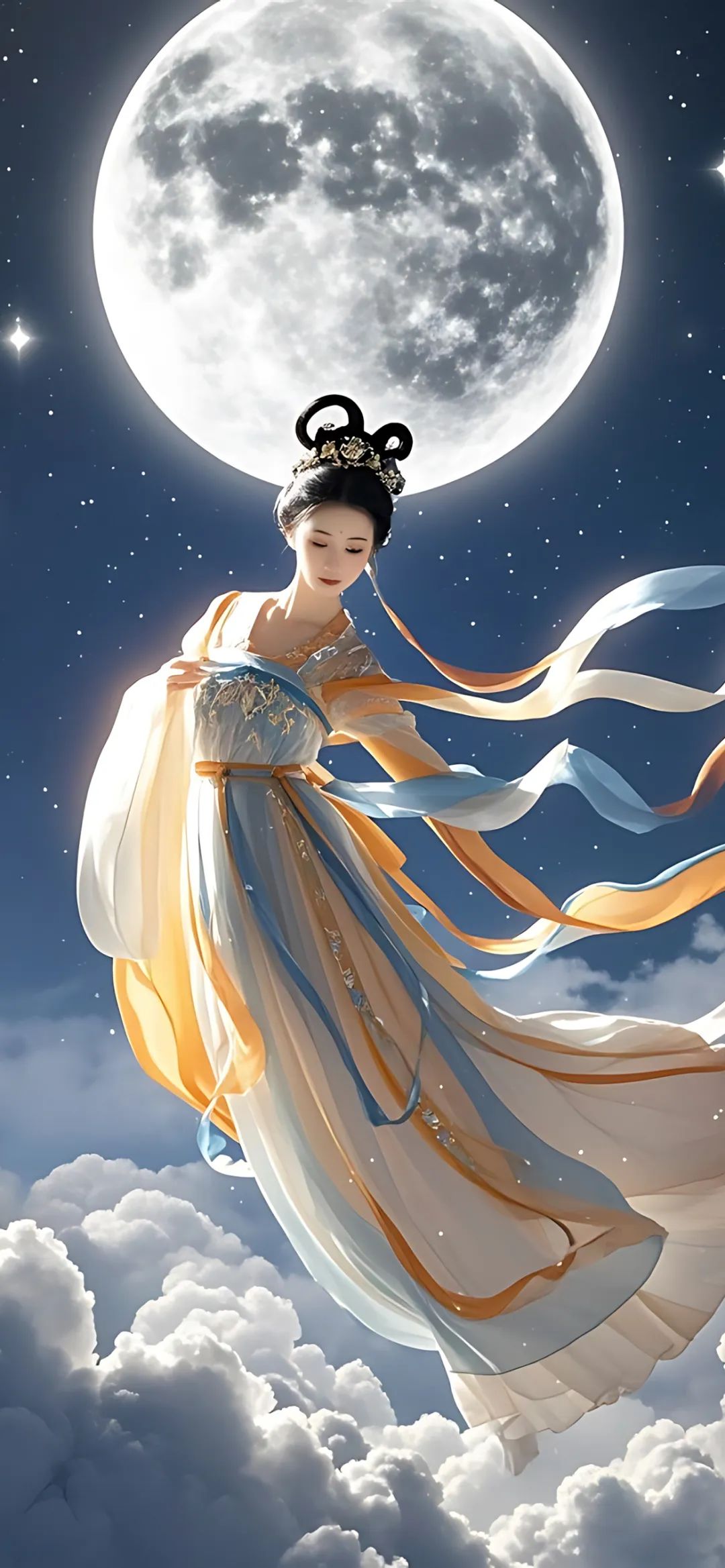 ai绘画的嫦娥奔月手机壁纸