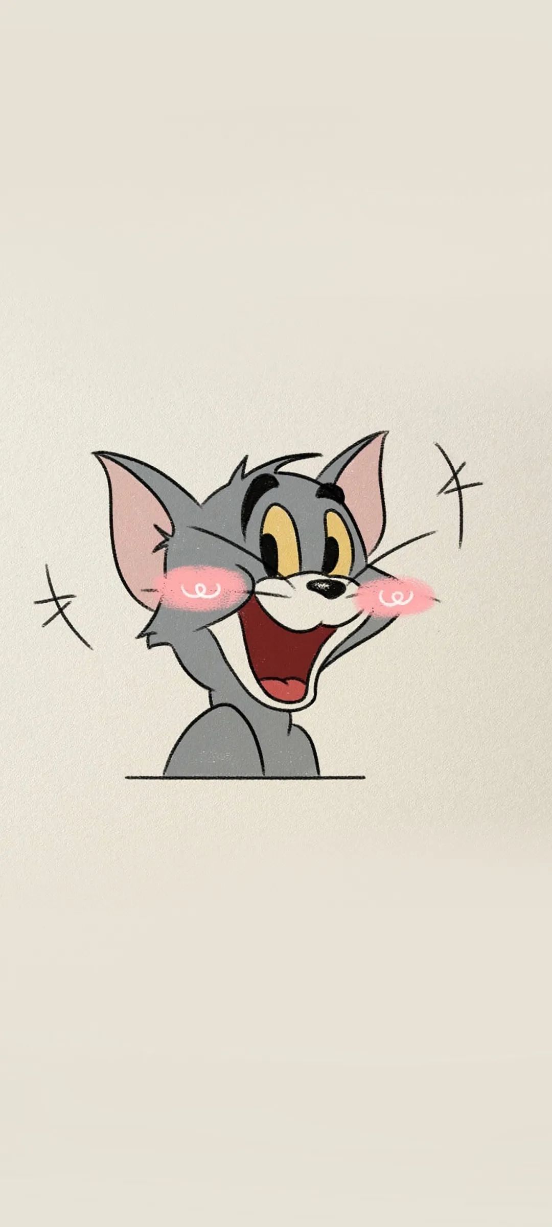 猫和老鼠纯色背景手机壁纸