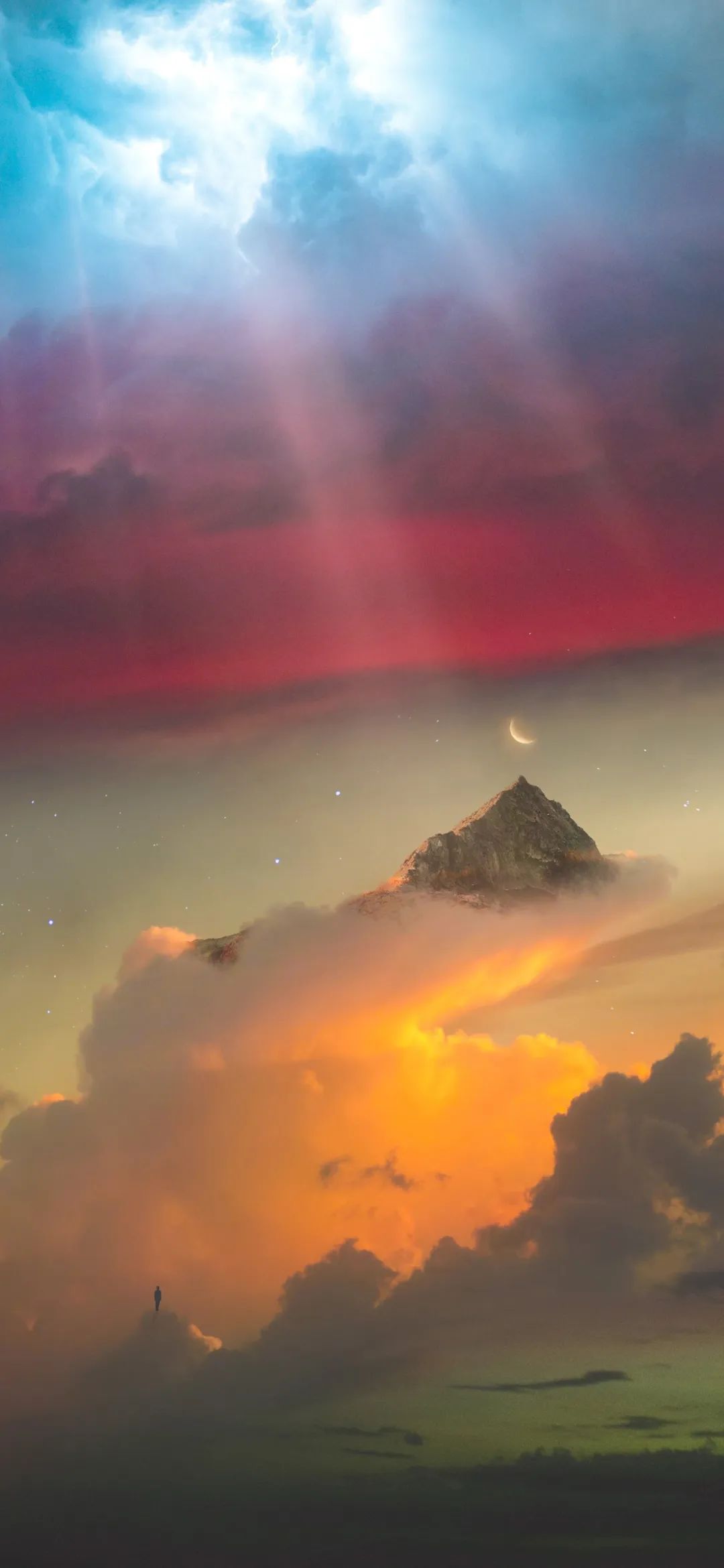 云层、彩色云朵、梦幻星空手机壁纸