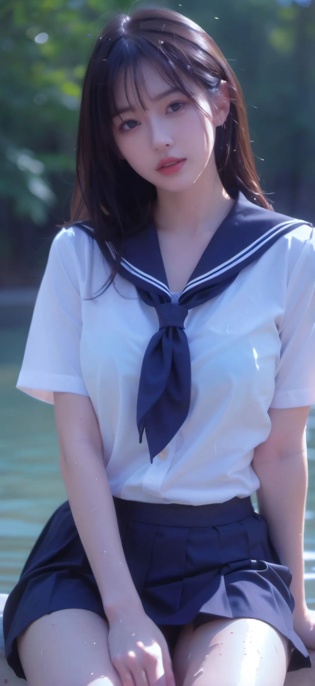 jk少女清纯户外写真手机壁纸