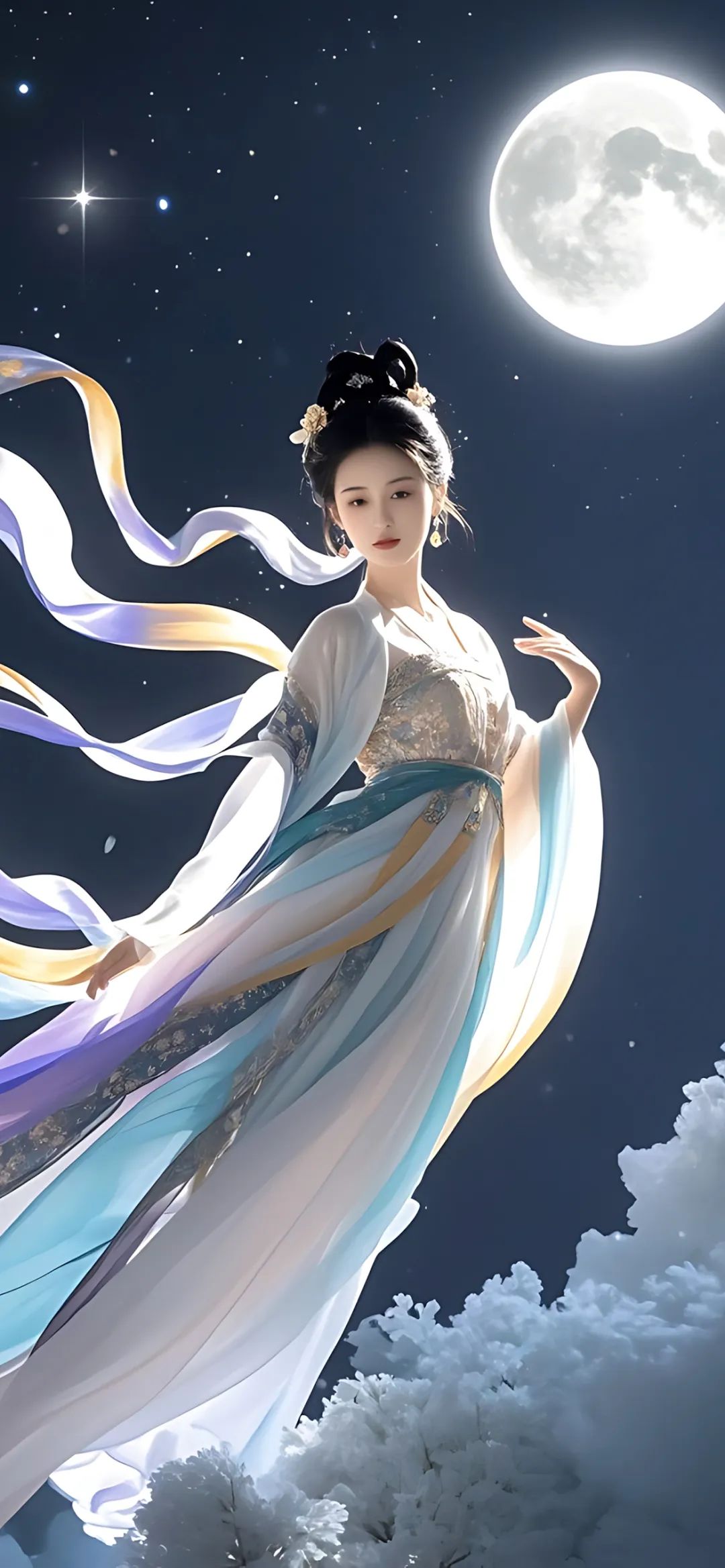 ai绘画的嫦娥奔月手机壁纸