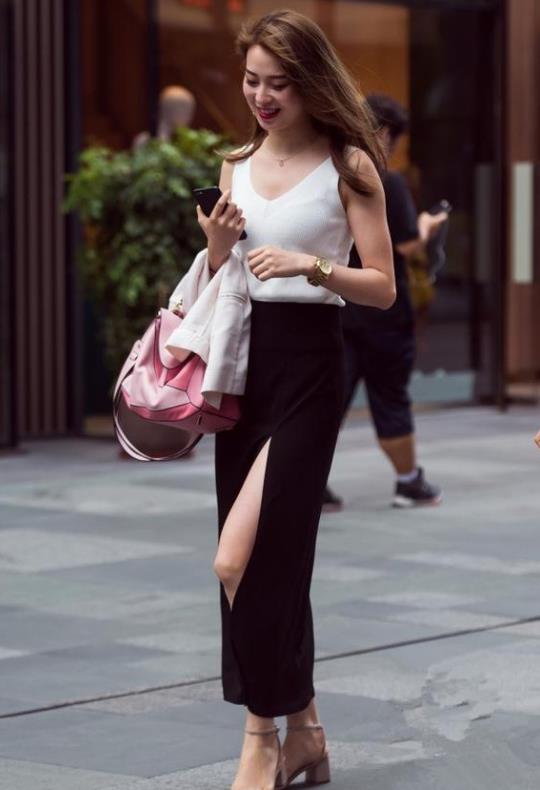 时尚美女街拍:迷人靓丽的美女,走在哪里都是焦点